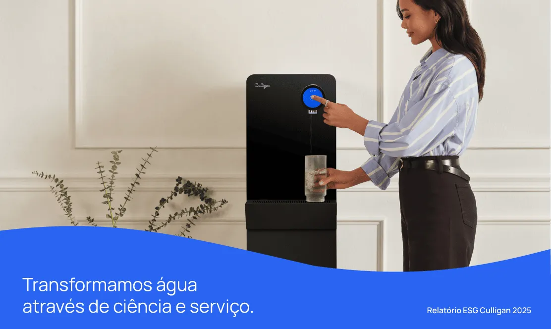 Capa do relatório ESG 2025, da Culligan, sobre sustentabilidade.